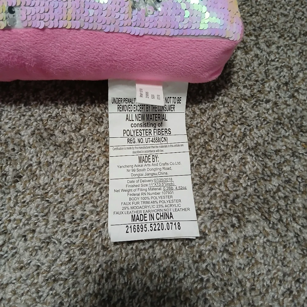 Pink Sequin Unicorn Letter‎ 